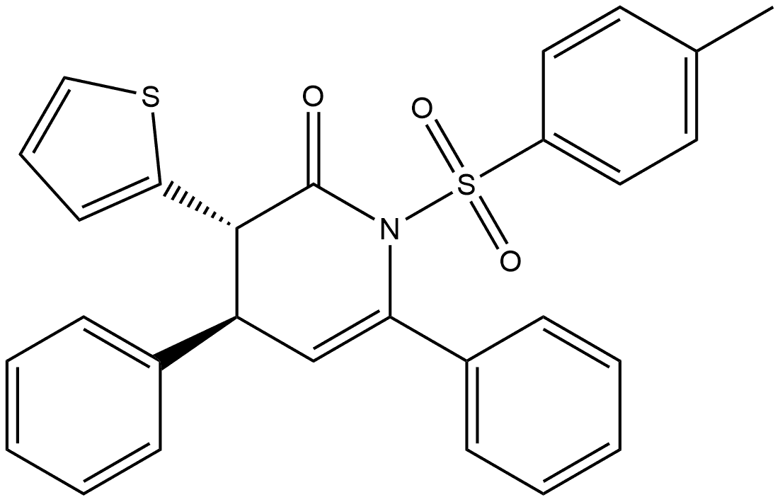 (3S,4R)-3,4-Dihydro-1-[(4-methylphenyl)sulfonyl]-4,6-diphenyl-3-(2-thienyl)-2(1H)-pyridinone Structure