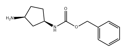 Carbamic acid, N-[(1R,3S)-3-aminocyclopentyl]-, phenylmethyl ester Structure