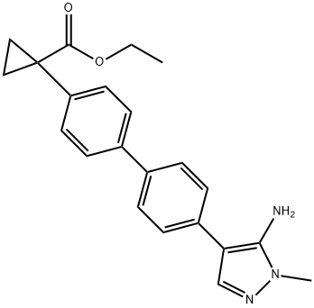 ethyl 1-(4'-(5-amino-1-methyl-1H-pyrazol-4-yl)-[1,1'-biphenyl]-4-yl)cyclopropanecarboxylate Structure