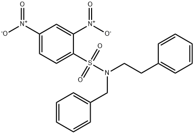 Benzenesulfonamide, 2,4-dinitro-N-(2-phenylethyl)-N-(phenylmethyl)- Structure