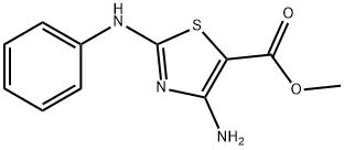 5-Thiazolecarboxylic acid, 4-amino-2-(phenylamino)-, methyl ester 구조식 이미지