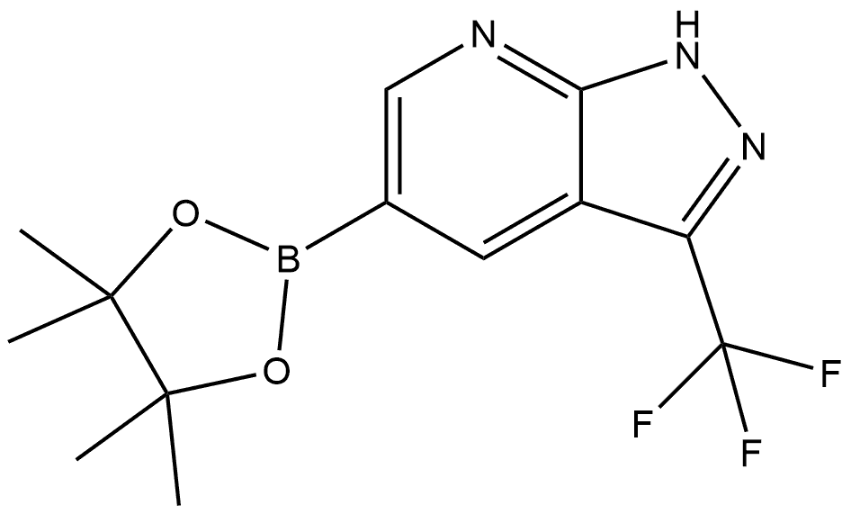 5-(4,4,5,5-tetramethyl-1,3,2-dioxaborolan-2-yl)-3-(trifluoromethyl)-1H-pyrazolo[3,4-b]pyridine 구조식 이미지