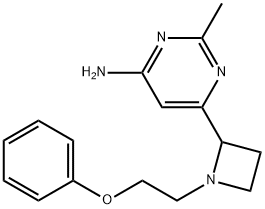 4-Pyrimidinamine, 2-methyl-6-[1-(2-phenoxyethyl)-2-azetidinyl]- Structure