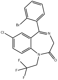 2H-1,4-Benzodiazepin-2-one, 5-(2-bromophenyl)-7-chloro-1,3-dihydro-1-(2,2,2-trifluoroethyl)- Structure
