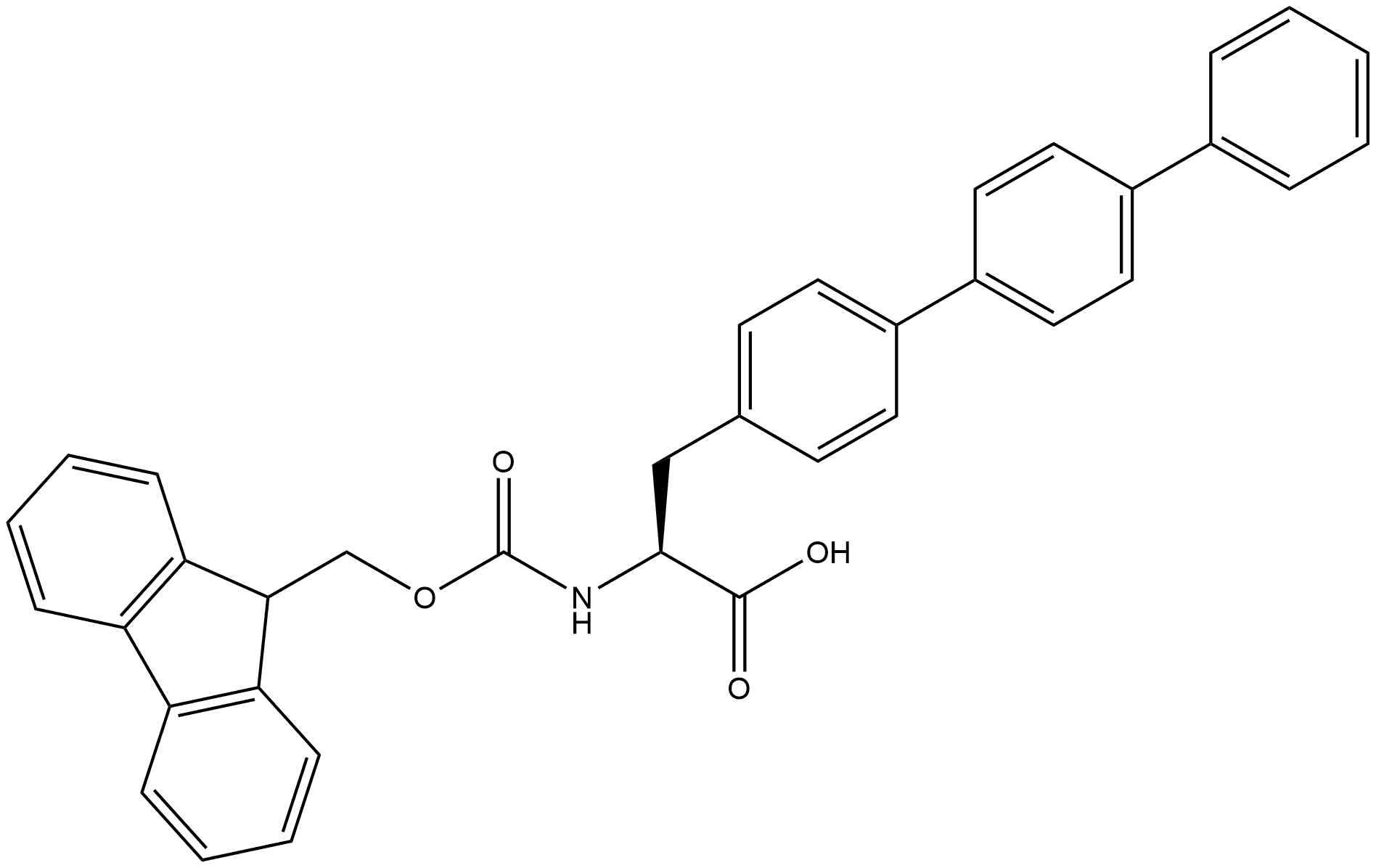 (2S)-2-({[(9H-fluoren-9-yl)methoxy]carbonyl}amino)-3-{4'-phenyl-[1,1'-biphenyl]-4-yl}propanoic acid 구조식 이미지