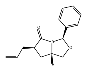 3H,5H-Pyrrolo[1,2-c]oxazol-5-one, tetrahydro-3-phenyl-6-(2-propen-1-yl)-, (3R,6R,7aS)- 구조식 이미지