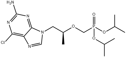 Phosphonic acid, P-[[(1S)-2-(2-amino-6-chloro-9H-purin-9-yl)-1-methylethoxy]methyl]-, bis(1-methylethyl) ester 구조식 이미지