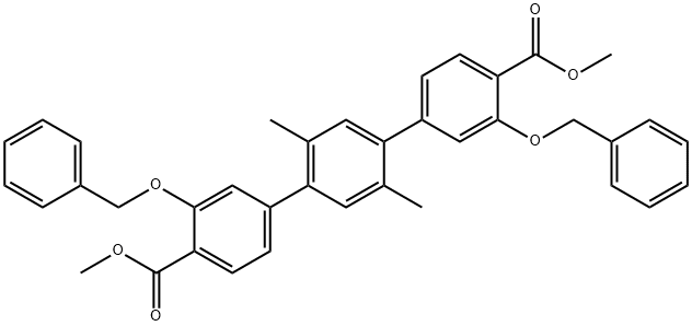 [1,1':4',1''-Terphenyl]-4,4''-dicarboxylic acid, 2',5'-dimethyl-3,3''-bis(phenylmethoxy)-, 4,4''-dimethyl ester Structure