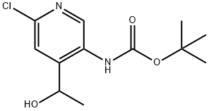 Carbamic acid, N-[6-chloro-4-(1-hydroxyethyl)-3-pyridinyl]-, 1,1-dimethylethyl ester Structure