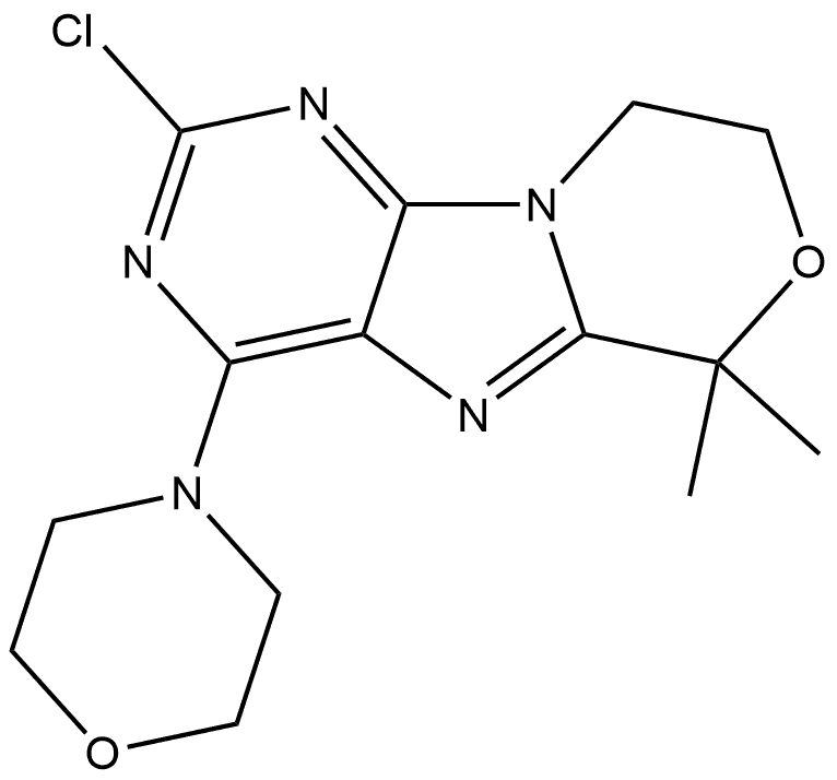 2-CHLORO-6,6-DIMETHYL-4-MORPHOLINO-8,9-DIHYDRO-6H-[1,4]OXAZINO[4,3-E]PURINE Structure