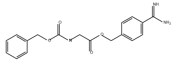 Glycine, N-[(phenylmethoxy)carbonyl]-, [4-(aminoiminomethyl)phenyl]methyl ester Structure