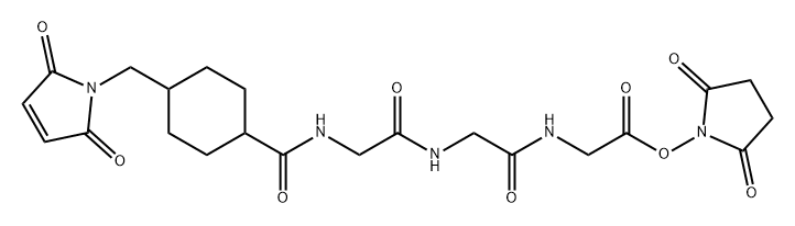 2,5-Pyrrolidinedione, 1-[[N-[N-[N-[[4-[(2,5-dihydro-2,5-dioxo-1H-pyrrol-1-yl)methyl]cyclohexyl]carbonyl]glycyl]glycyl]glycyl]oxy]- (9CI) Structure