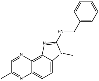 3H-Imidazo[4,5-f]quinoxalin-2-amine, 3,7-dimethyl-N-(phenylmethyl)- Structure