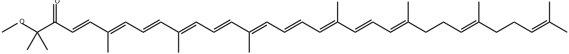 4,6,8,10,12,14,16,18,20,22,26,30-Dotriacontadodecaen-3-one, 2-methoxy-2,6,10,14,19,23,27,31-octamethyl-, (4E,6E,8E,10E,12E,14E,16E,18E,20E,22E,26E)- Structure