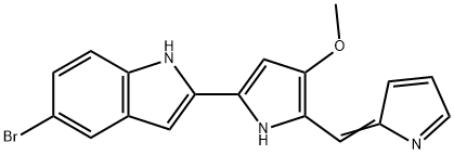 1H-Indole, 5-bromo-2-[4-methoxy-5-(2H-pyrrol-2-ylidenemethyl)-1H-pyrrol-2-yl]- Structure