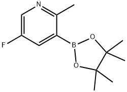 Pyridine, 5-fluoro-2-methyl-3-(4,4,5,5-tetramethyl-1,3,2-dioxaborolan-2-yl)- 구조식 이미지