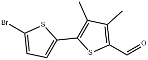 5'-bromo-3,4-dimethyl-[2,2'-bithiophene]-5-carbaldehyde Structure