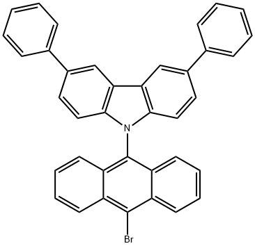 9H-Carbazole, 9-(10-bromo-9-anthracenyl)-3,6-diphenyl- Structure