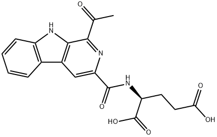 L-Glutamic acid, N-[(1-acetyl-9H-pyrido[3,4-b]indol-3-yl)carbonyl]- Structure