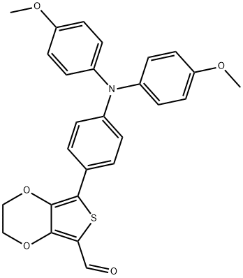 Thieno[3,4-b]-1,4-dioxin-5-carboxaldehyde, 7-[4-[bis(4-methoxyphenyl)amino]phenyl]-2,3-dihydro- Structure