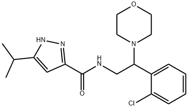 1H-Pyrazole-3-carboxamide, N-[2-(2-chlorophenyl)-2-(4-morpholinyl)ethyl]-5-(1-methylethyl)- Structure