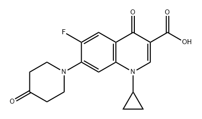 3-Quinolinecarboxylic acid, 1-cyclopropyl-6-fluoro-1,4-dihydro-4-oxo-7-(4-oxo-1-piperidinyl)- Structure