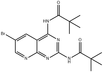 Propanamide, N,N'-(6-bromopyrido[2,3-d]pyrimidine-2,4-diyl)bis[2,2-dimethyl- Structure