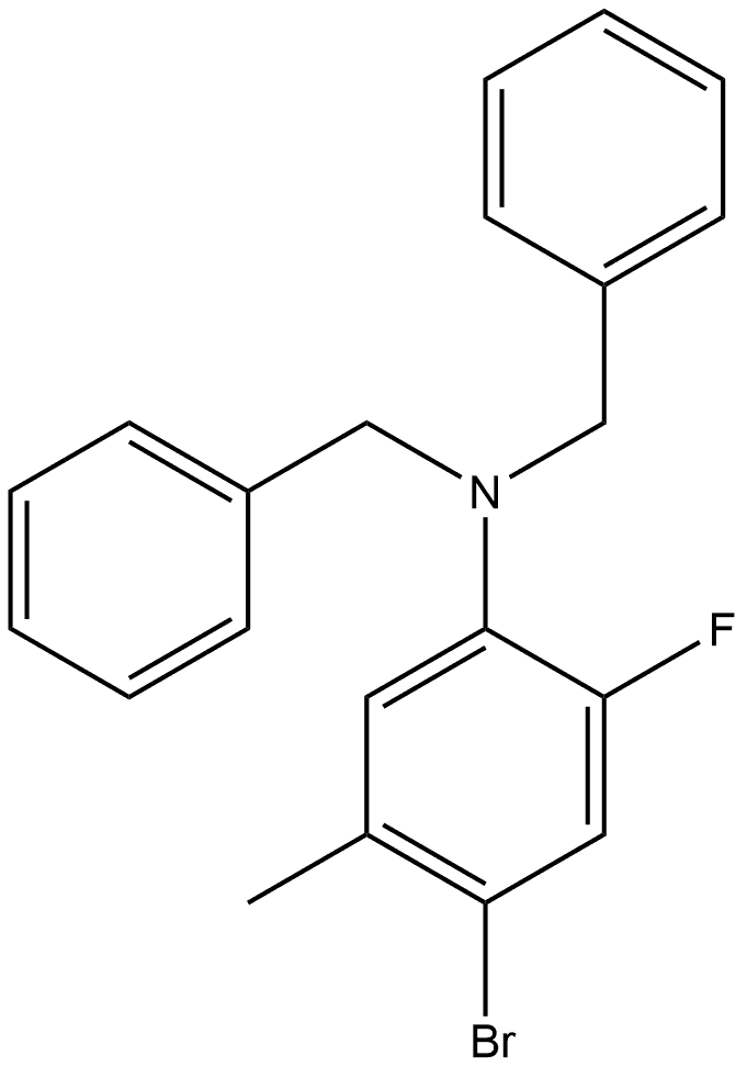 N-(4-Bromo-2-fluoro-5-methylphenyl)-N-(phenylmethyl)benzenemethanamine Structure