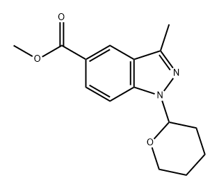 1H-Indazole-5-carboxylic acid, 3-methyl-1-(tetrahydro-2H-pyran-2-yl)-, methyl ester 구조식 이미지