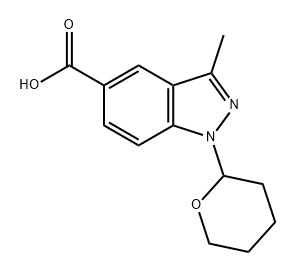 1H-Indazole-5-carboxylic acid, 3-methyl-1-(tetrahydro-2H-pyran-2-yl)- 구조식 이미지