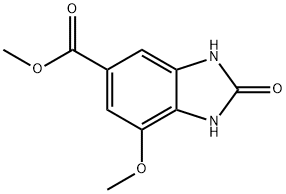 1H-Benzimidazole-5-carboxylic acid, 2,3-dihydro-7-methoxy-2-oxo-, methyl ester 구조식 이미지