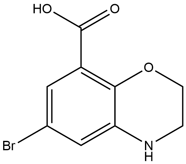 6-Bromo-3,4-dihydro-2H-1,4-benzoxazine-8-carboxylic acid 구조식 이미지