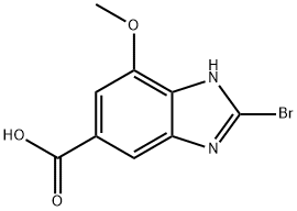 1H-Benzimidazole-5-carboxylic acid, 2-bromo-7-methoxy- Structure