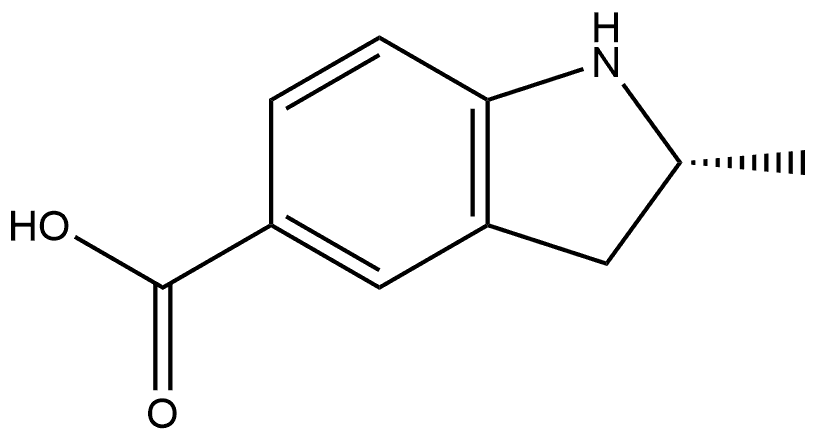 (2R)-2,3-Dihydro-2-methyl-1H-indole-5-carboxylic acid 구조식 이미지