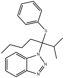 1-[2-Methyl-3-(phenylsulfanyl)heptan-3-yl]-1H-1,2,3-benzotriazole Structure