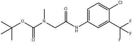 Carbamic acid, N-[2-[[4-chloro-3-(trifluoromethyl)phenyl]amino]-2-oxoethyl]-N-methyl-, 1,1-dimethylethyl ester Structure