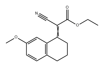 Acetic acid, 2-cyano-2-(3,4-dihydro-7-methoxy-1(2H)-naphthalenylidene)-, ethyl ester 구조식 이미지