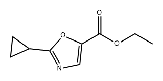 5-Oxazolecarboxylic acid, 2-cyclopropyl-, ethyl ester 구조식 이미지