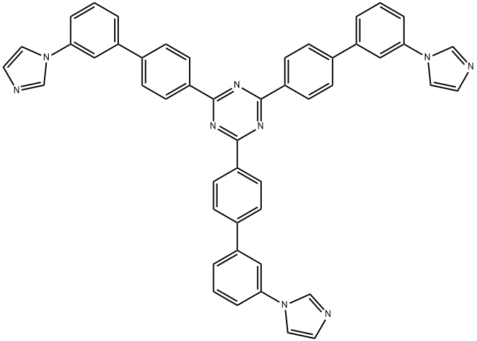 1,3,5-Triazine, 2,4,6-tris[3'-(1H-imidazol-1-yl)[1,1'-biphenyl]-4-yl]- Structure