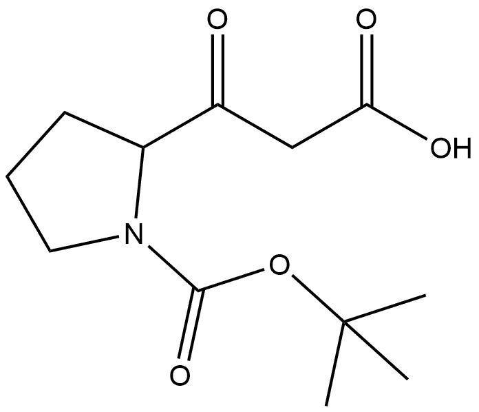 3-(1-(tert-butoxycarbonyl)pyrrolidin-2-yl)-3-oxopropanoic acid Structure