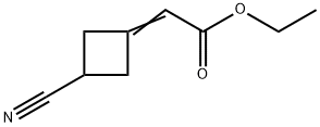 Acetic acid, 2-(3-cyanocyclobutylidene)-, ethyl ester Structure