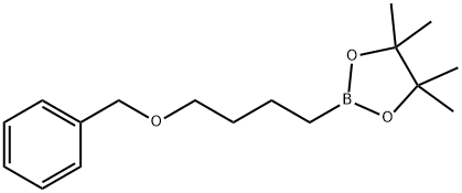 1,3,2-Dioxaborolane, 4,4,5,5-tetramethyl-2-[4-(phenylmethoxy)butyl]- Structure