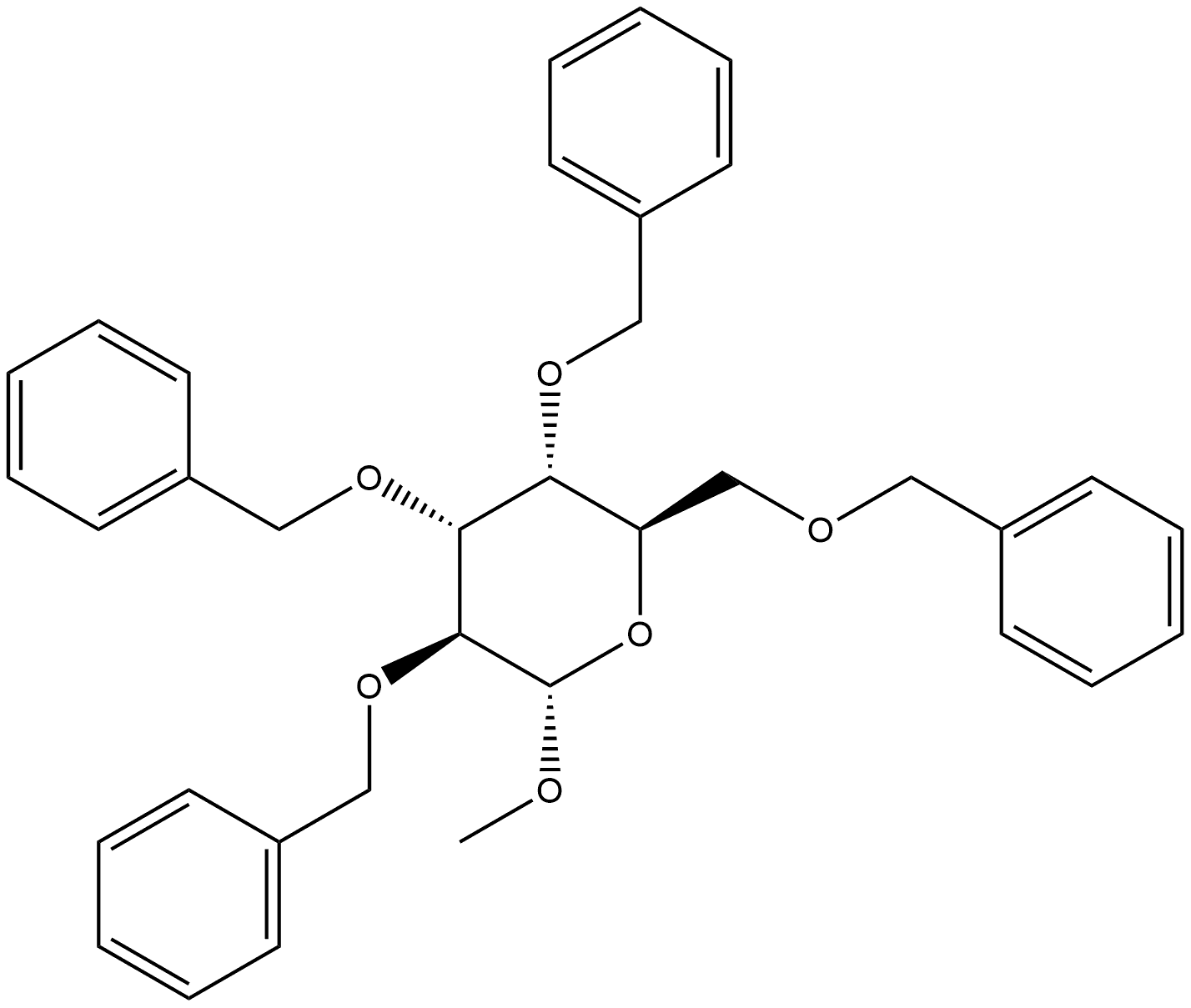 α-D-Altropyranoside, methyl 2,3,4,6-tetrakis-O-(phenylmethyl)- Structure