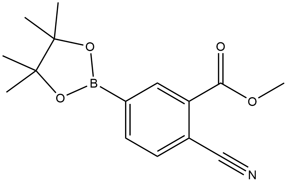 Methyl 2-cyano-5-(4,4,5,5-tetramethyl-1,3,2-dioxaborolan-2-yl)benzoate Structure