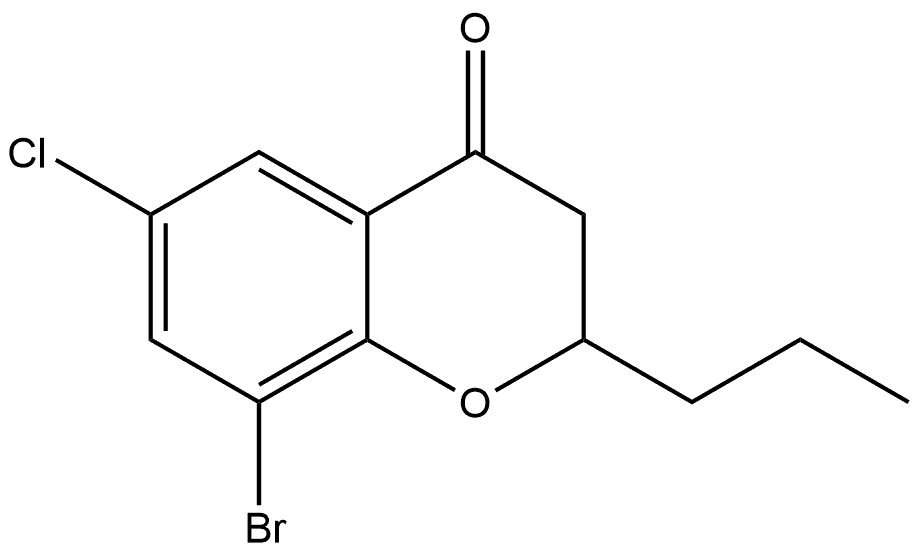 8-bromo-6-chloro-2-propylchroman-4-one 구조식 이미지