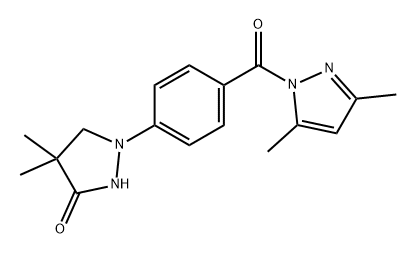 1-[4-(3,5-dimethylpyrazole-1-carbonyl)phenyl]-4,4-dimethylpyrazolidin-3-one Structure