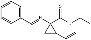 Cyclopropanecarboxylic acid, 2-ethenyl-1-[(E)-(phenylmethylene)amino]-, ethyl ester Structure
