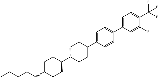 1,1'-Biphenyl, 3-fluoro-4'-[(trans,trans)-4'-pentyl[1,1'-bicyclohexyl]-4-yl]-4-(trifluoromethyl)- 구조식 이미지