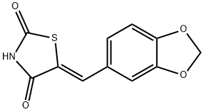 2,4-Thiazolidinedione, 5-(1,3-benzodioxol-5-ylmethylene)-, (5Z)- 구조식 이미지