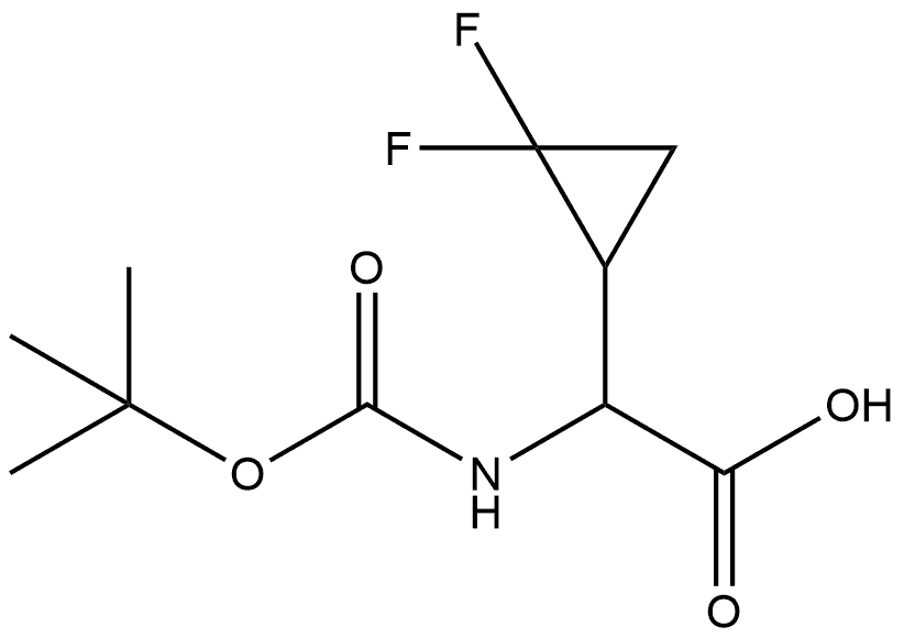 Cyclopropaneacetic acid, α-[[(1,1-dimethylethoxy)carbonyl]amino]-2,2-difluoro- Structure